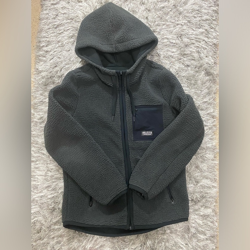 Hollister men gray jacket size xs